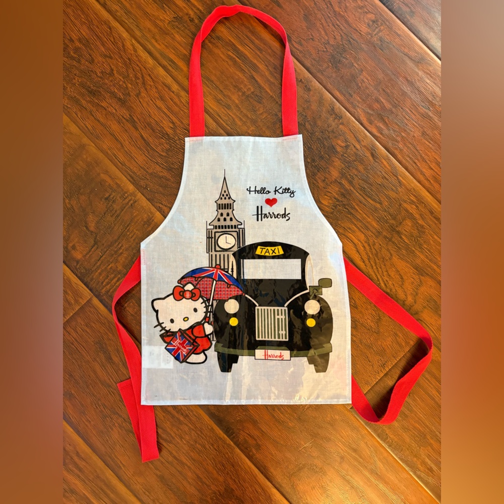 Harrods Sanrio Smiles Apron with Hello Kitty Design